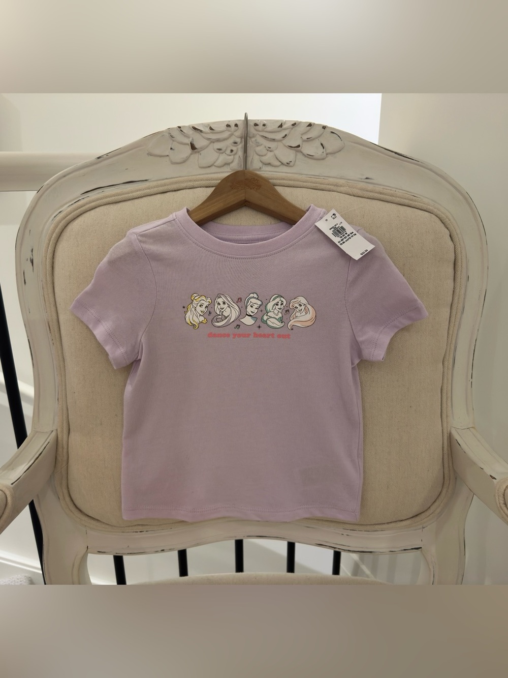 🦢 18~24 Mth 100% Cotton Disney Princess Lilac Short Sleeve T Shirt NWT